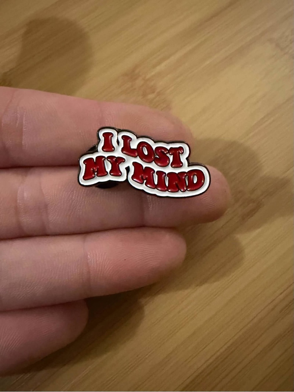 I Lost My Mind Red Enamel Brooch Pin